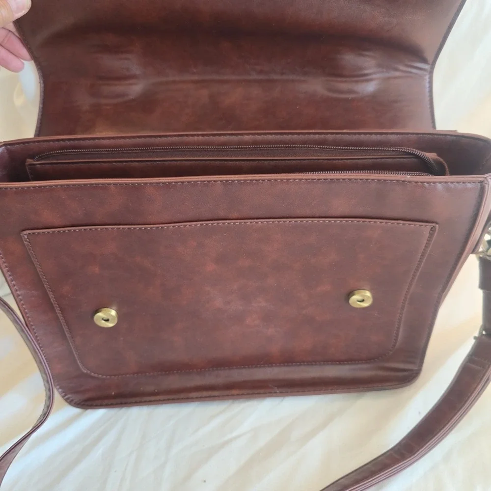Ecosusi Women Faux-Leather Messenger Shoulder Satchel Weekender Bag Bow Accent